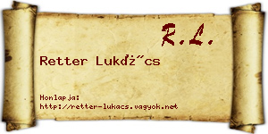 Retter Lukács névjegykártya